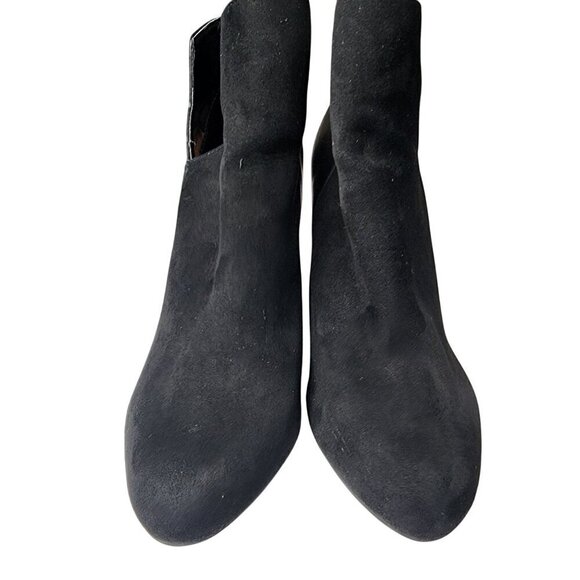 Zara Suede Leather Mix Stiletto Ankle Booties Black Size 6.5 (EU 37) - Picture 2 of 13